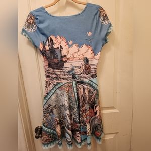 NWOT BLACKMILK BILIBIN'S LITTLE MERMAID CAP SLEEVE SKATER DRESS SIZE MEDIUM